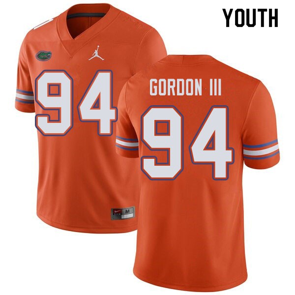 Jordan Brand Youth #94 Moses Gordon III Florida Gators College Football Jerseys Orange